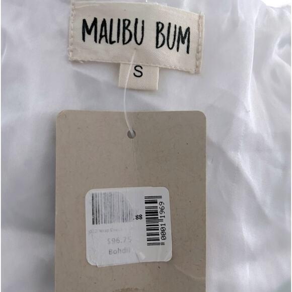 Malibu Bum Bohdii Wrap Mini Dress Women's Small White Sequin Cocktail Party NEW - Picture 5 of 7